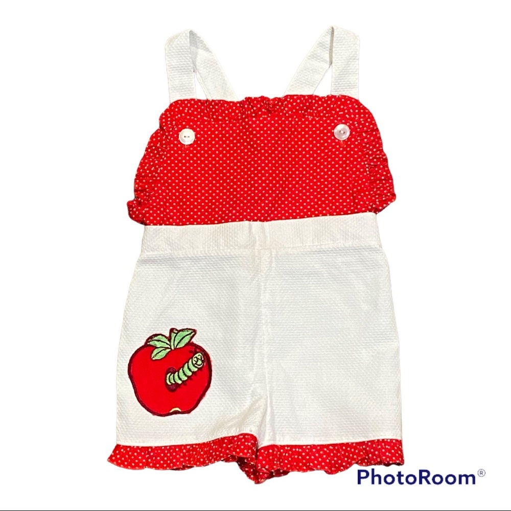 Vintage Bryan Apple Appliqué Romper